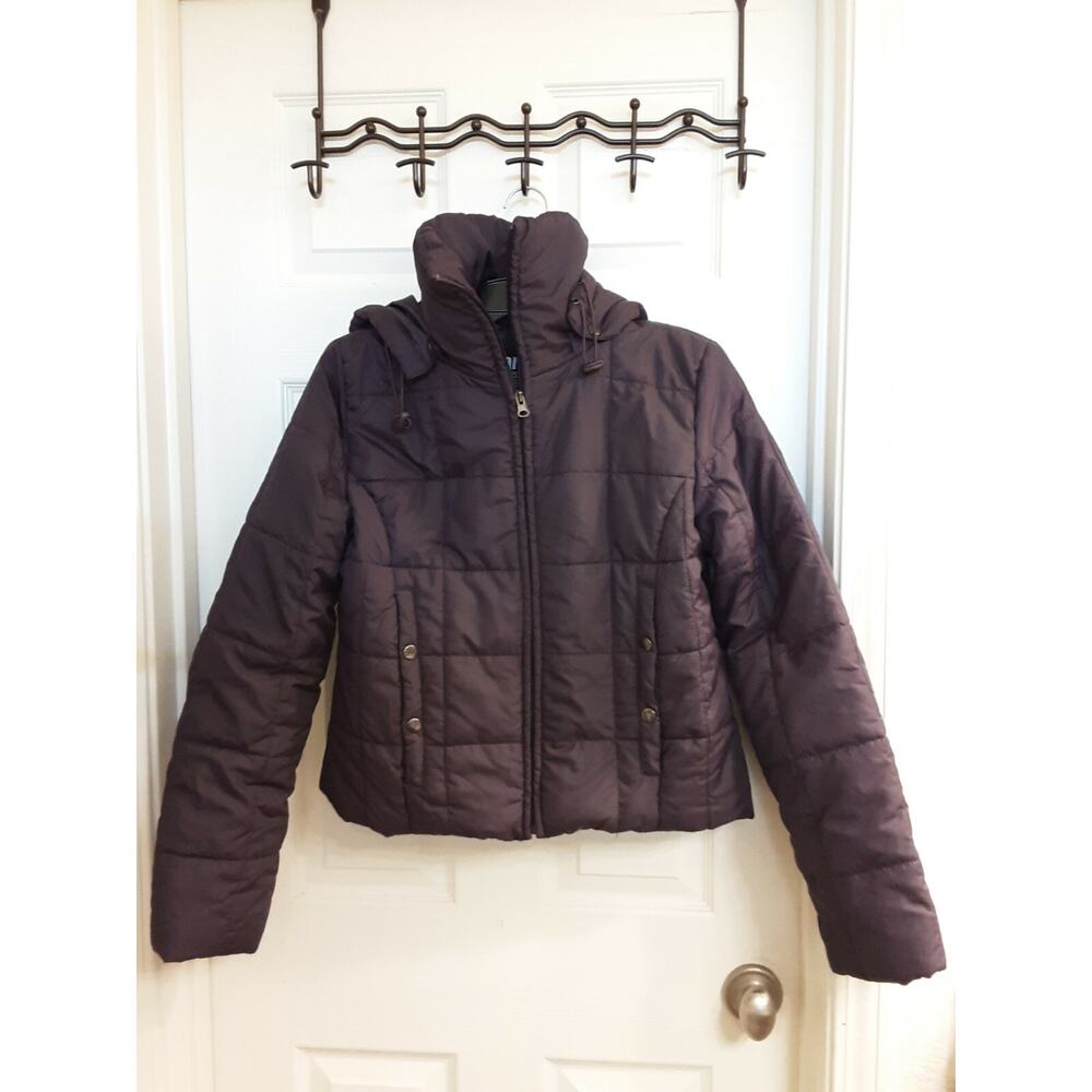 Sugarfly Jacket, Junior Girls Large Puffer, Hooded, Purple Gorpcore Indie Sleeze